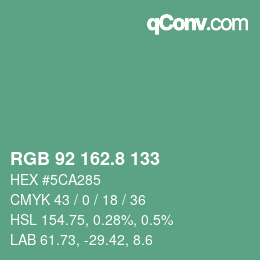 カラーコード: RGB 92 162.8 133 | qconv.com