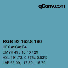 カラーコード: RGB 92 162.8 180 | qconv.com