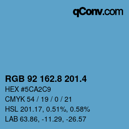 カラーコード: RGB 92 162.8 201.4 | qconv.com