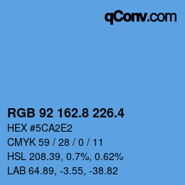 カラーコード: RGB 92 162.8 226.4 | qconv.com