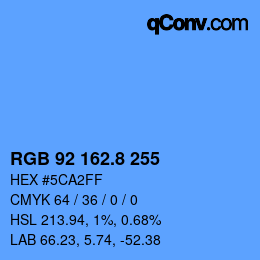 Color code: RGB 92 162.8 255 | qconv.com