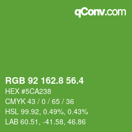 カラーコード: RGB 92 162.8 56.4 | qconv.com