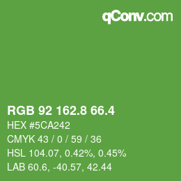 カラーコード: RGB 92 162.8 66.4 | qconv.com