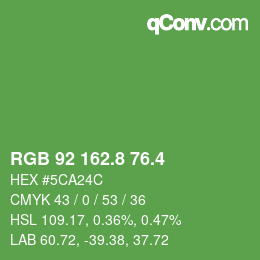 カラーコード: RGB 92 162.8 76.4 | qconv.com