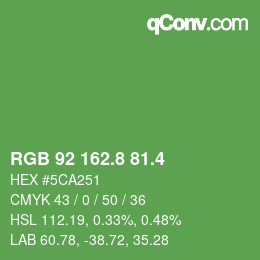 カラーコード: RGB 92 162.8 81.4 | qconv.com