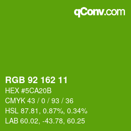 Color code: RGB 92 162 11 | qconv.com