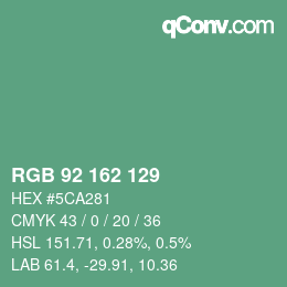 カラーコード: RGB 92 162 129 | qconv.com