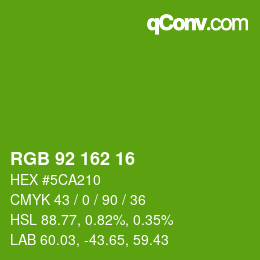 Color code: RGB 92 162 16 | qconv.com