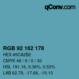 Color code: RGB 92 162 178 | qconv.com