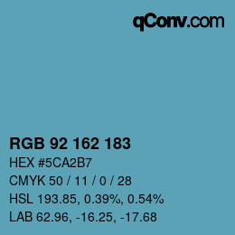 Color code: RGB 92 162 183 | qconv.com
