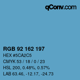 カラーコード: RGB 92 162 197 | qconv.com
