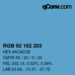 Color code: RGB 92 162 203 | qconv.com
