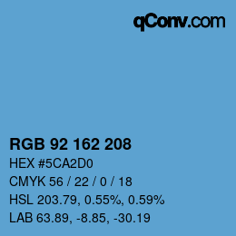 Color code: RGB 92 162 208 | qconv.com