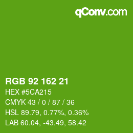 Color code: RGB 92 162 21 | qconv.com