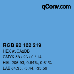 Color code: RGB 92 162 219 | qconv.com