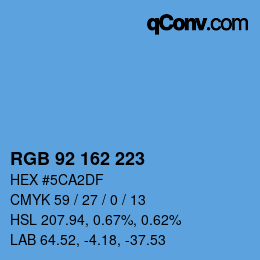 Color code: RGB 92 162 223 | qconv.com