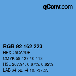 カラーコード: RGB 92 162 223 | qconv.com
