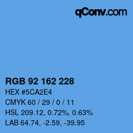 カラーコード: RGB 92 162 228 | qconv.com