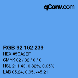 カラーコード: RGB 92 162 239 | qconv.com