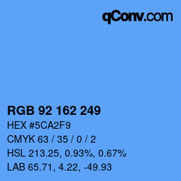 Color code: RGB 92 162 249 | qconv.com