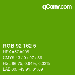 カラーコード: RGB 92 162 5 | qconv.com