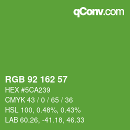 Color code: RGB 92 162 57 | qconv.com