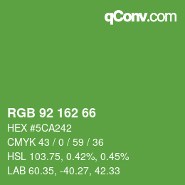 カラーコード: RGB 92 162 66 | qconv.com