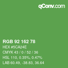 颜色代码: RGB 92 162 78 | qconv.com
