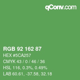 颜色代码: RGB 92 162 87 | qconv.com