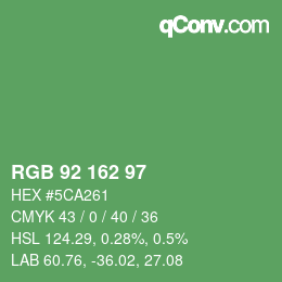 カラーコード: RGB 92 162 97 | qconv.com