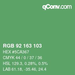 颜色代码: RGB 92 163 103 | qconv.com