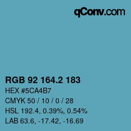 カラーコード: RGB 92 164.2 183 | qconv.com