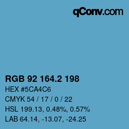 カラーコード: RGB 92 164.2 198 | qconv.com