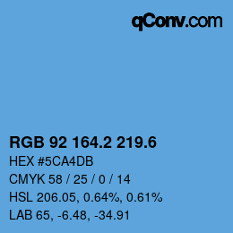 カラーコード: RGB 92 164.2 219.6 | qconv.com