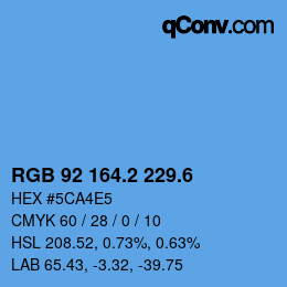 カラーコード: RGB 92 164.2 229.6 | qconv.com