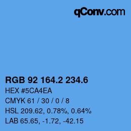 カラーコード: RGB 92 164.2 234.6 | qconv.com