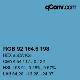 カラーコード: RGB 92 164.6 198 | qconv.com