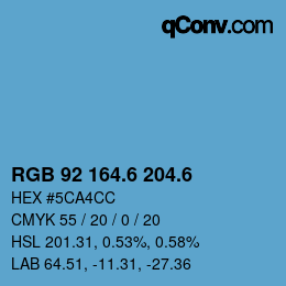 カラーコード: RGB 92 164.6 204.6 | qconv.com