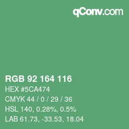 カラーコード: RGB 92 164 116 | qconv.com