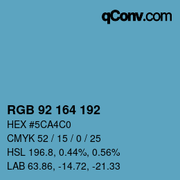 カラーコード: RGB 92 164 192 | qconv.com