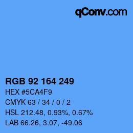 カラーコード: RGB 92 164 249 | qconv.com
