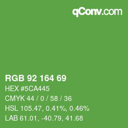 カラーコード: RGB 92 164 69 | qconv.com
