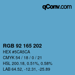 カラーコード: RGB 92 165 202 | qconv.com