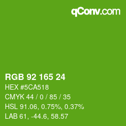 颜色代码: RGB 92 165 24 | qconv.com