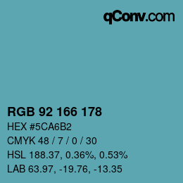 Color code: RGB 92 166 178 | qconv.com
