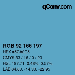 カラーコード: RGB 92 166 197 | qconv.com