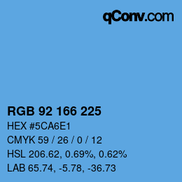 カラーコード: RGB 92 166 225 | qconv.com