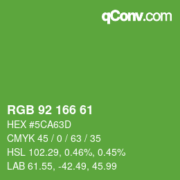 Color code: RGB 92 166 61 | qconv.com
