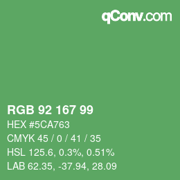 颜色代码: RGB 92 167 99 | qconv.com