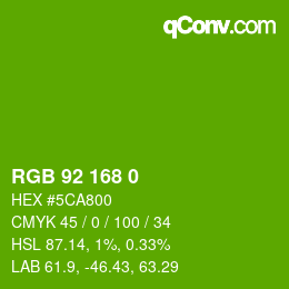 Color code: RGB 92 168 0 | qconv.com